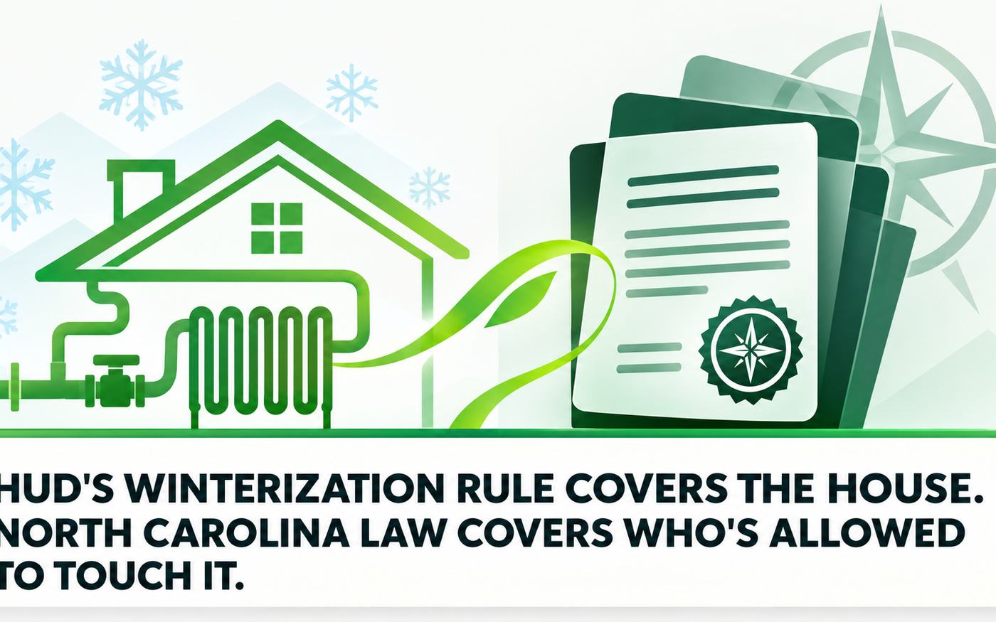 HUD's Winterization Rule Covers the House. North Carolina Law Covers Who's Allowed to Touch It.