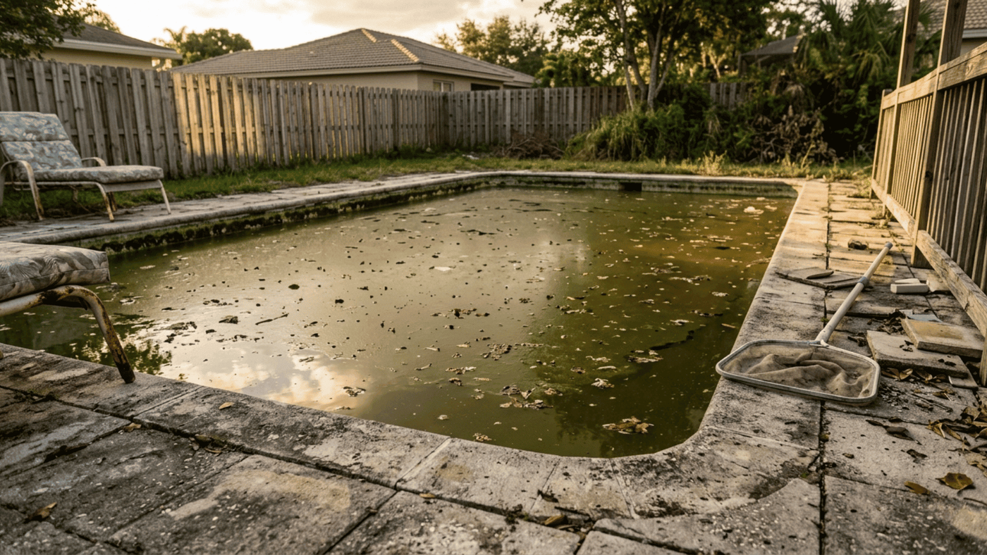An Unmaintained Pool Is the Fastest Way an Empty Property Becomes a Liability