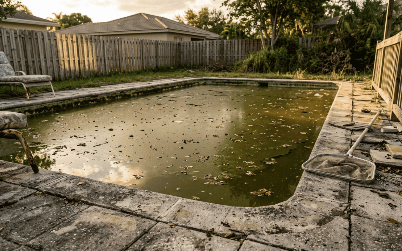 An Unmaintained Pool Is the Fastest Way an Empty Property Becomes a Liability