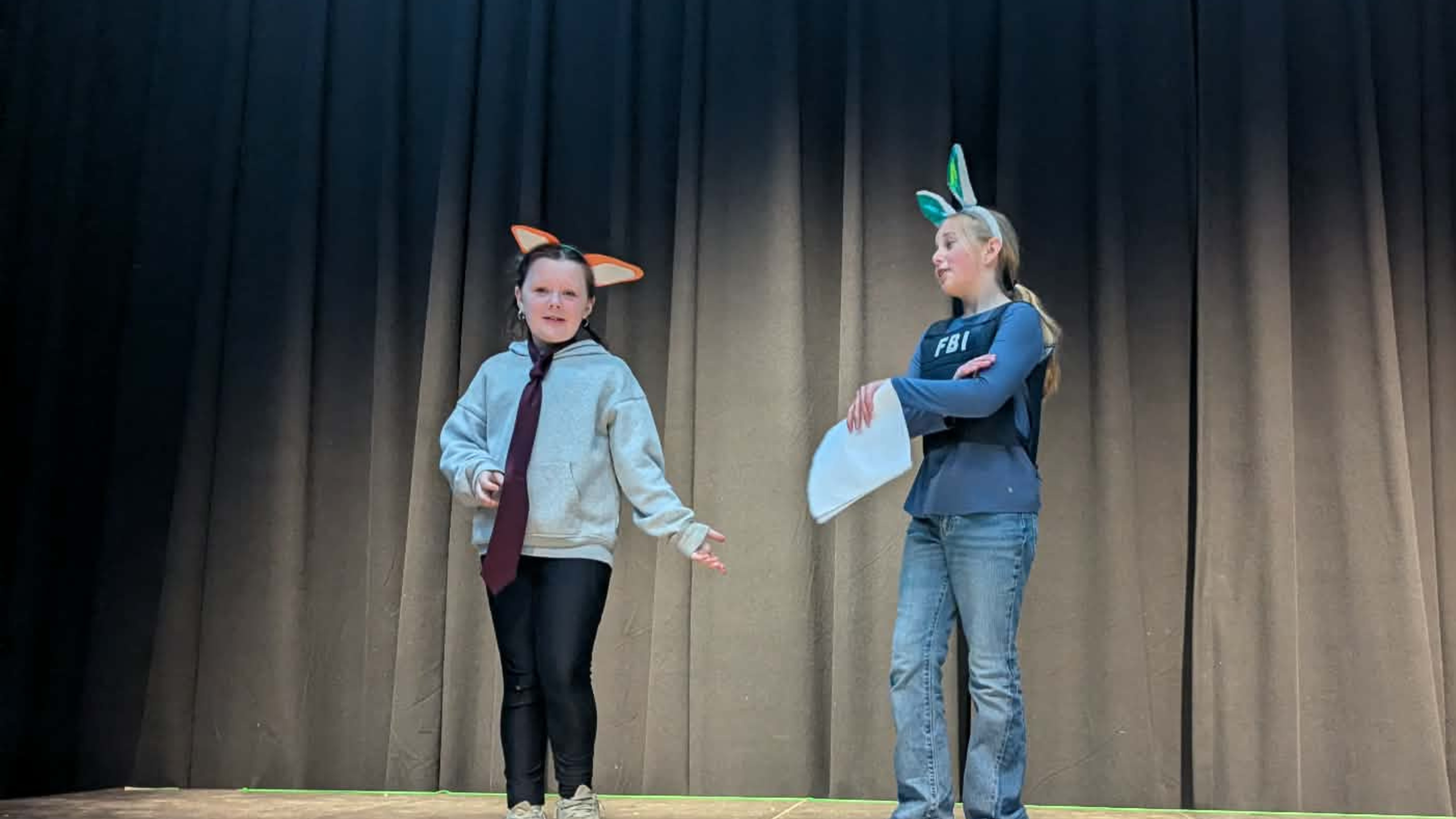 Campers acting in a scene
