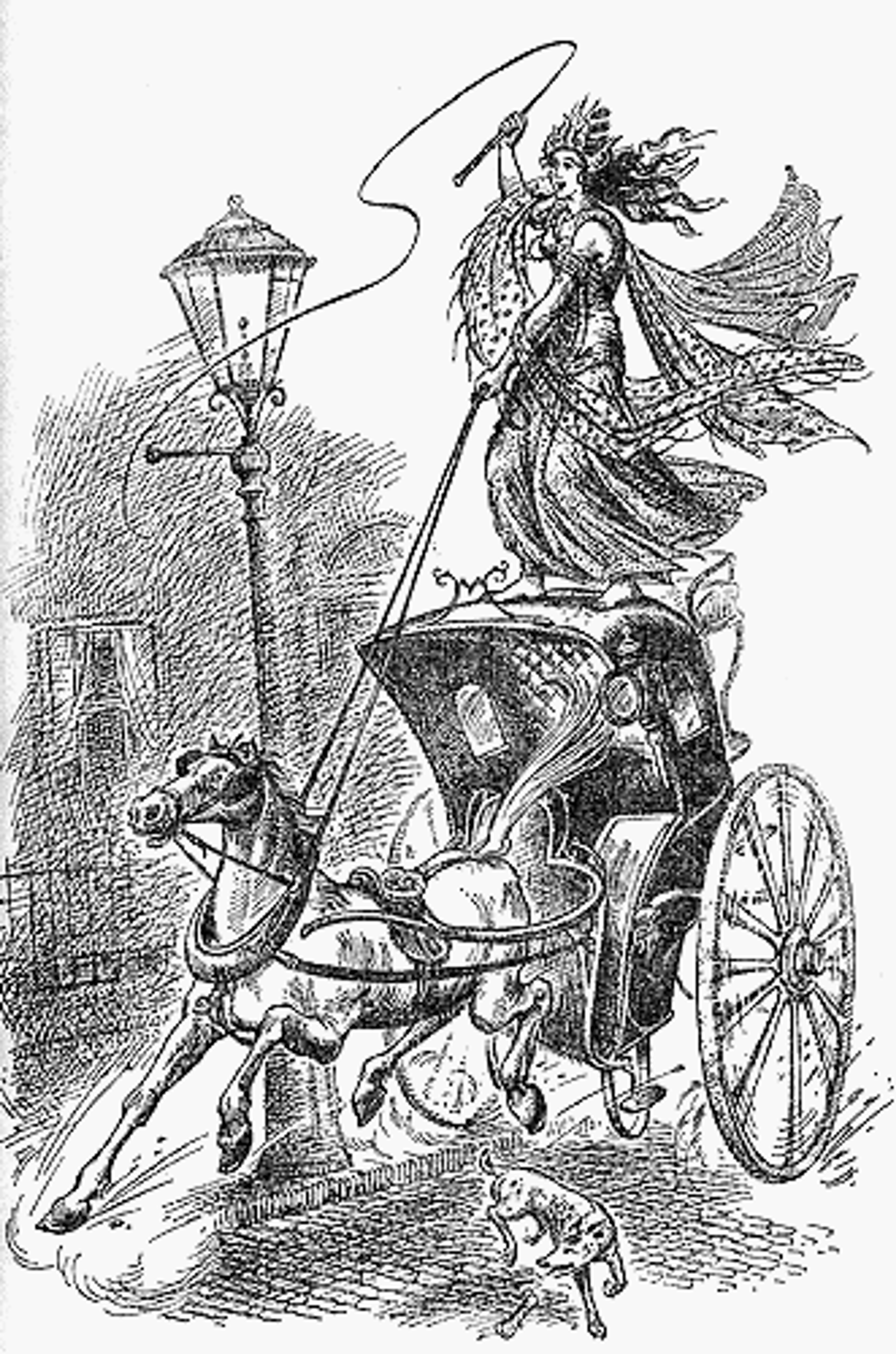 Jadis on a carriage