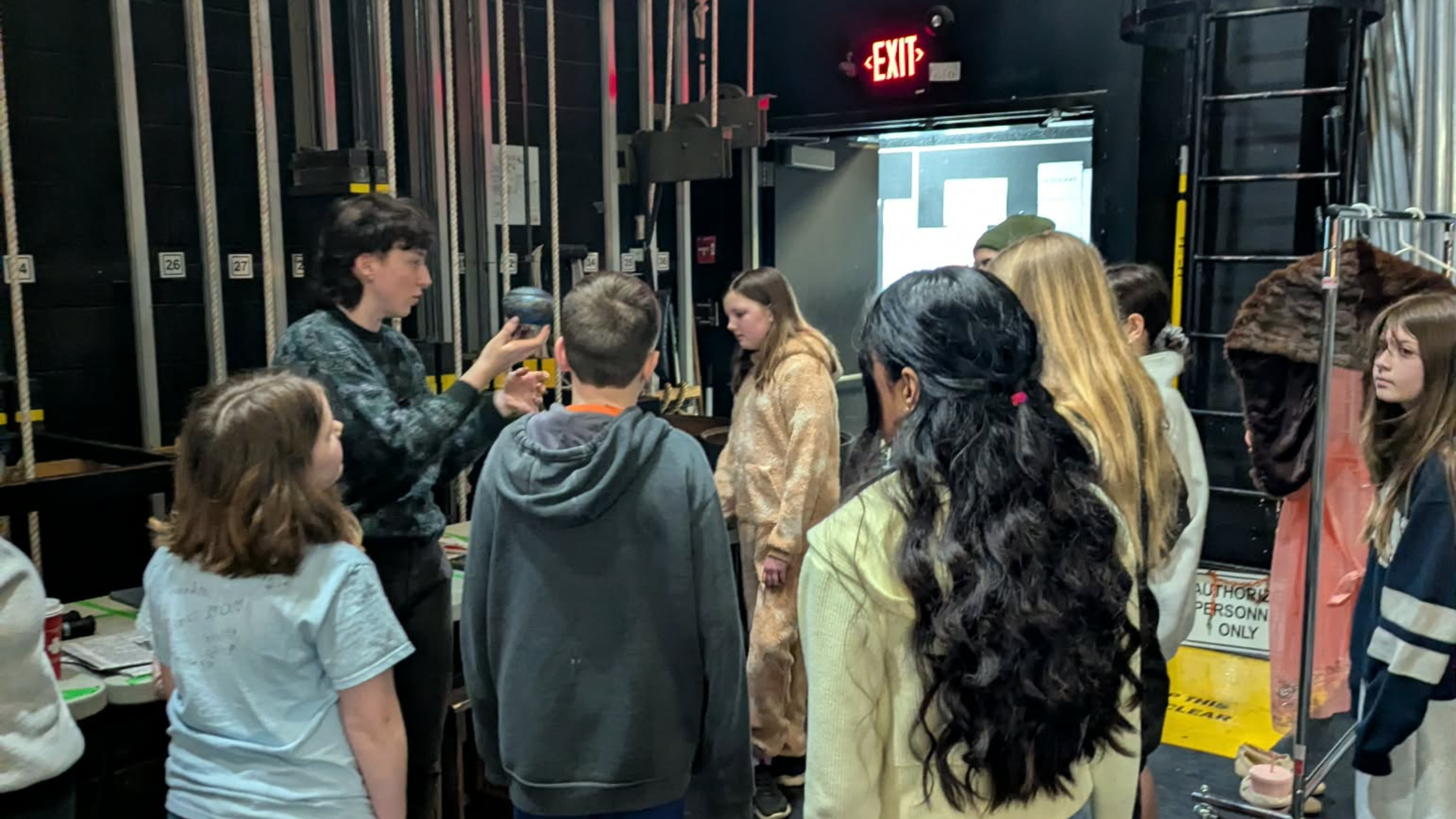 Production Manager gives a backstage tour