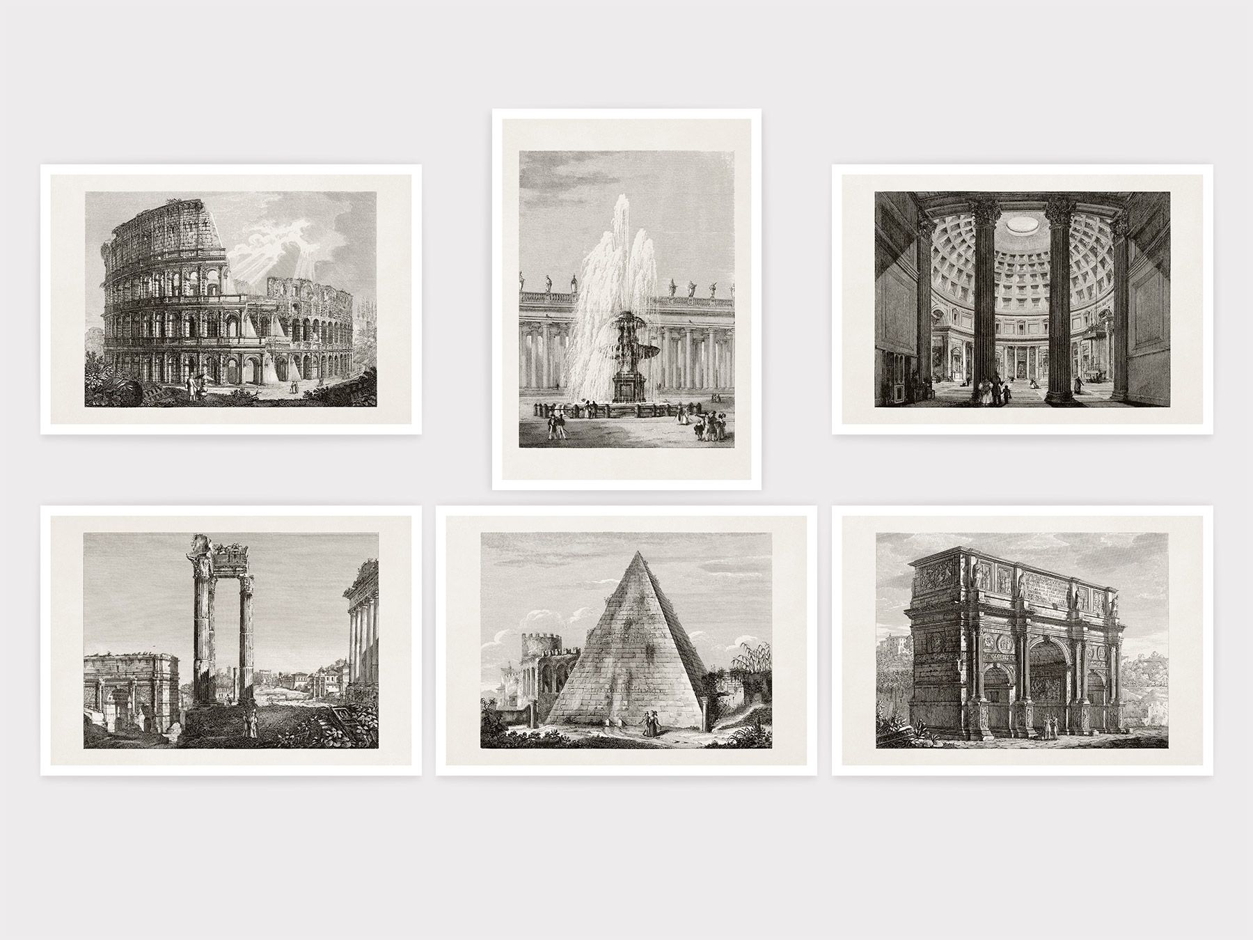 Domenico Amici: Vedute della città di Roma., Pack of Postcards