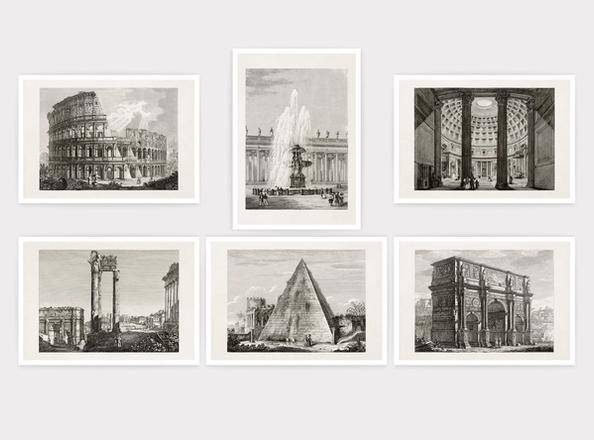 Domenico Amici: Vedute della città di Roma., Pack of Postcards