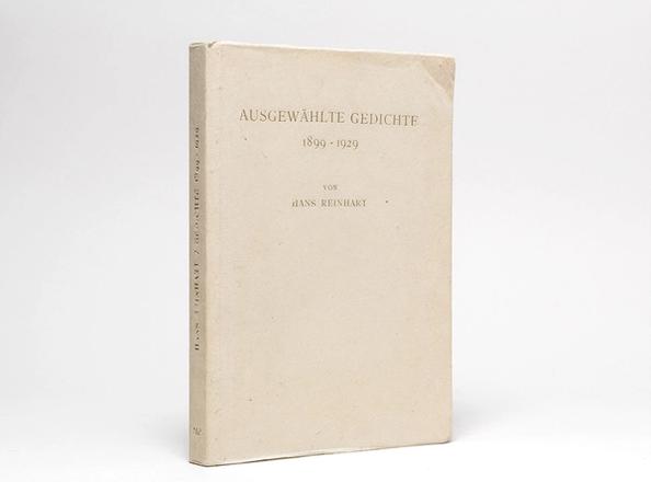 Ausgewählte Gedichte 1899–1929., Reinhart, Hans