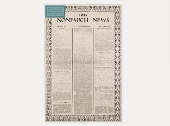 Nonesuch News 1935., [Nonesuch Press]