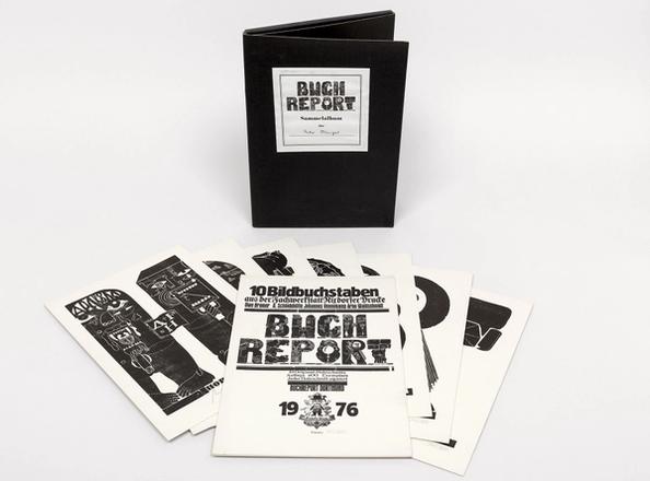 Buchreport. 10 Bildbuchstaben aus der Fachwerkstatt Rixdorfer Drucke., Bremer, Uwe; Schindehütte, Ali; Vennekamp, Johannes; Waldschmidt, Arno