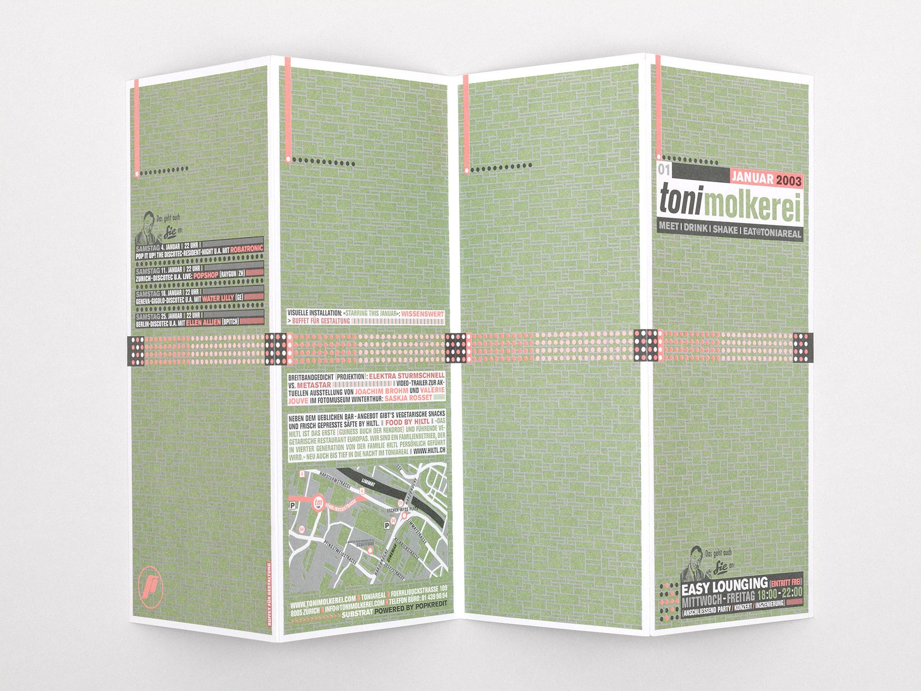 Toni Molkerei. Januar 2003., Buffet für Gestaltung