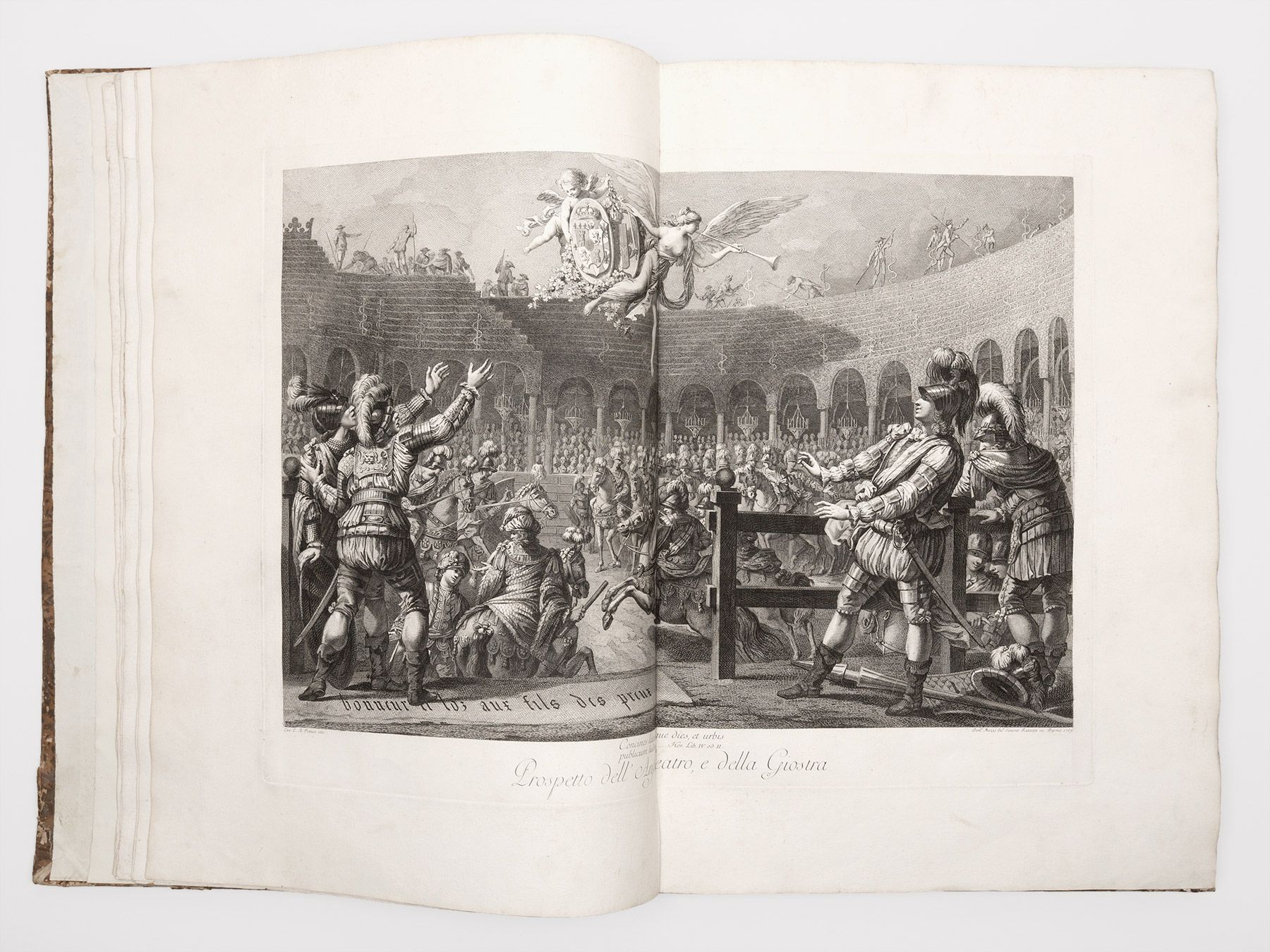 Descrizione delle feste celebrate in Parma l’anno MDCCLXIX per le auguste nozze di sua altezza reale l’Infante Don Ferdinando colla reale Arciduchessa Maria Amalia., Bodoni, Giambattista