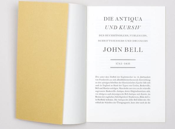 Die Antiqua und Kursiv des Buchhändlers, Verlegers, Schriftgiessers und Druckers John Bell., Caflisch, Max