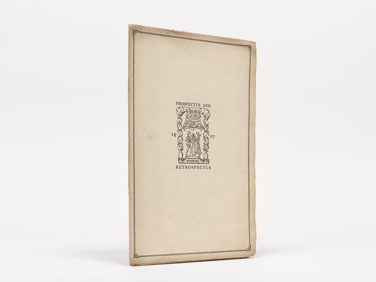 Prospectus & Retrospectus of the Nonesuch Press Editions., [Nonesuch Press]