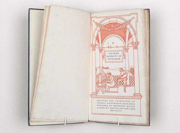 Fifteen Sonnets of Petrarch., Petrarch [Francesco]; Higginson, Thomas Wentworth (Transl.); Rogers, Bruce (Desg.)