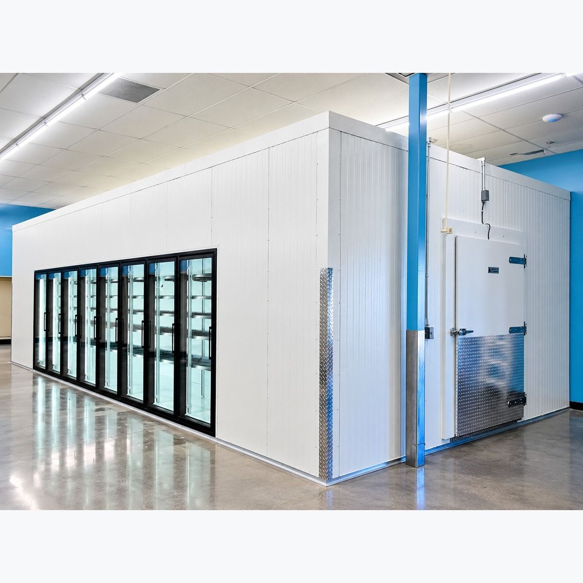 30' x 14' x 8' 8 Glass Door Walk-in Cooler