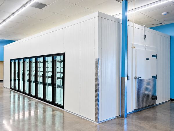 30' x 14' x 8' 8 Glass Door Walk-in Cooler
