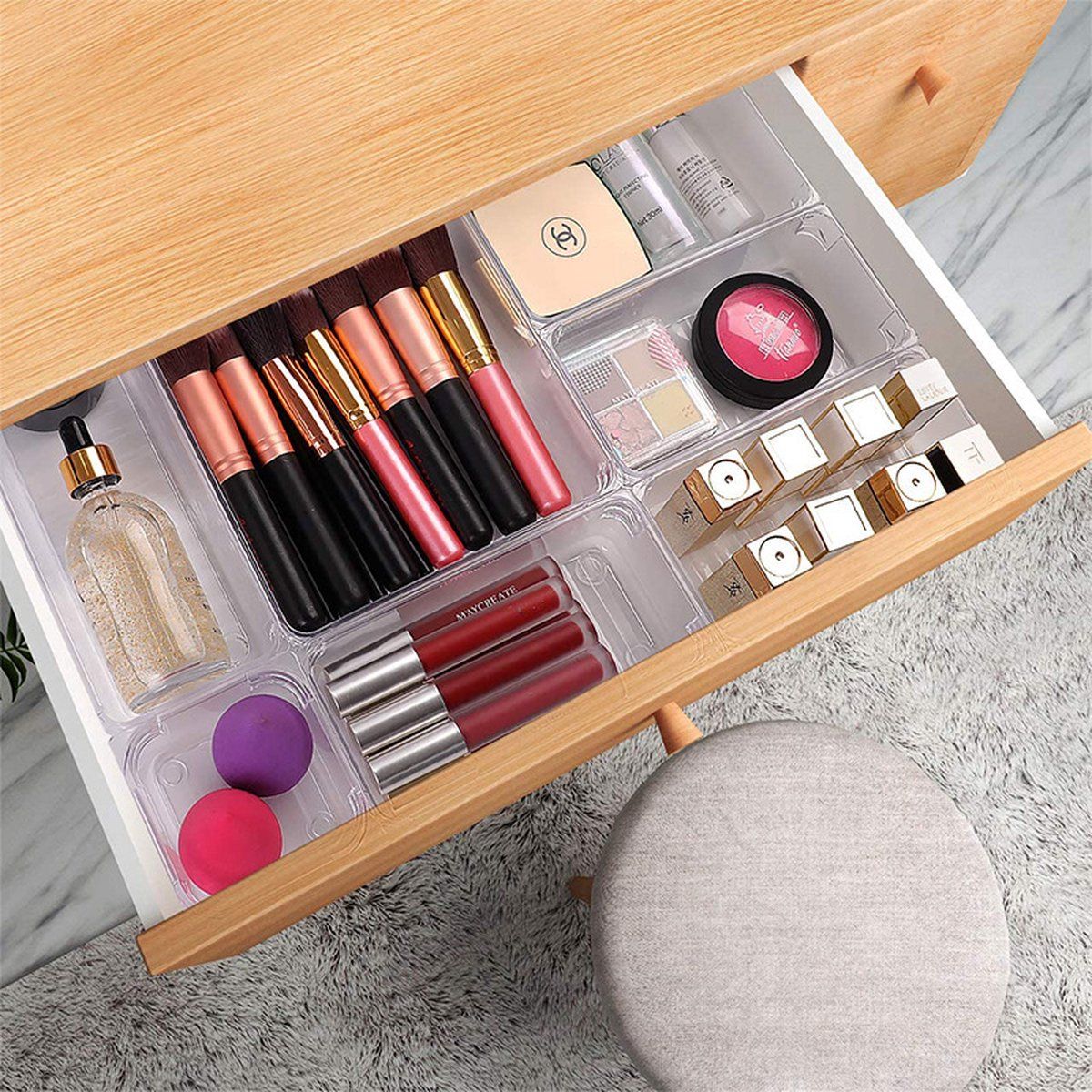 JHR GOODS Make-Up Organizer Transparant en Draaibaar - Skincare Organizer -  Beauty en