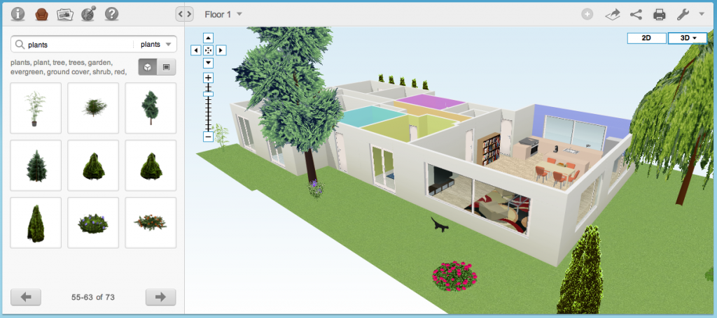 Woonkamer inrichten? Of huis? 5 online 3d programma -