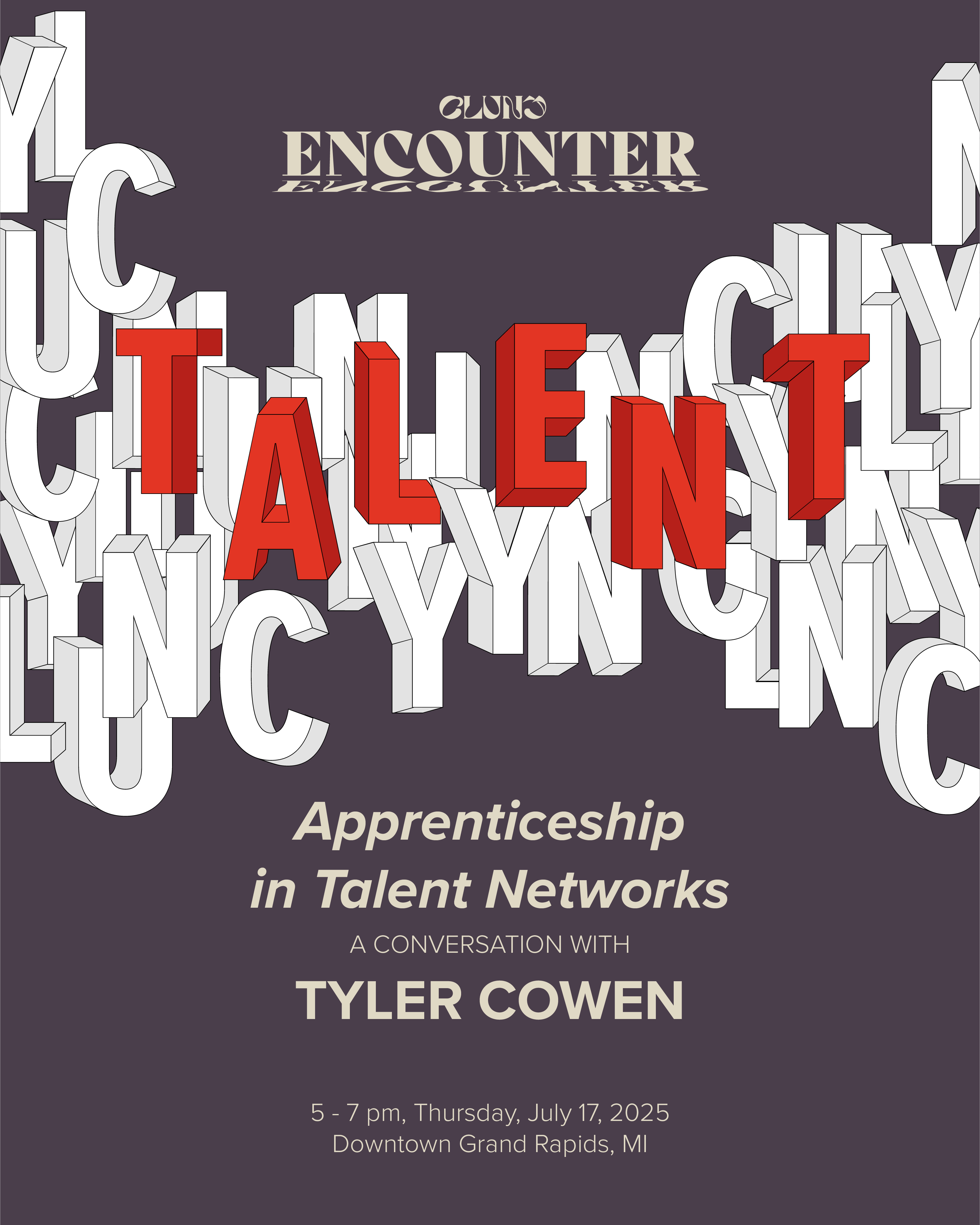 Apprenticeship in Talent Networks with Tyler Cowen talent nyc event tyler cowen cluny