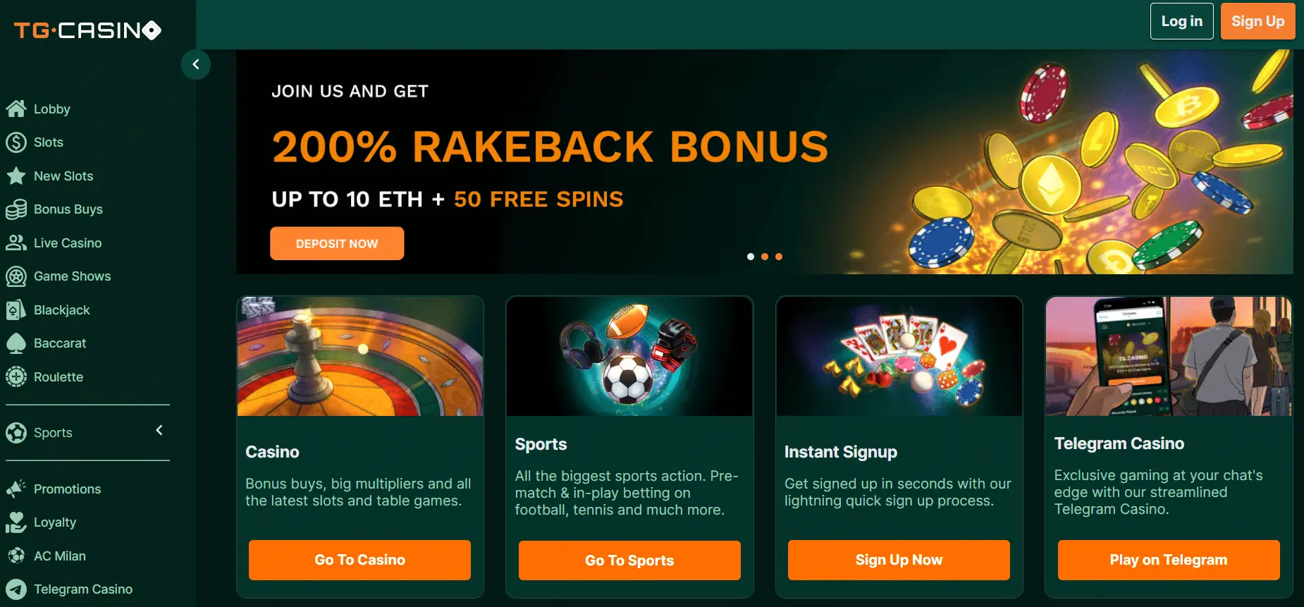 TG Casino Web