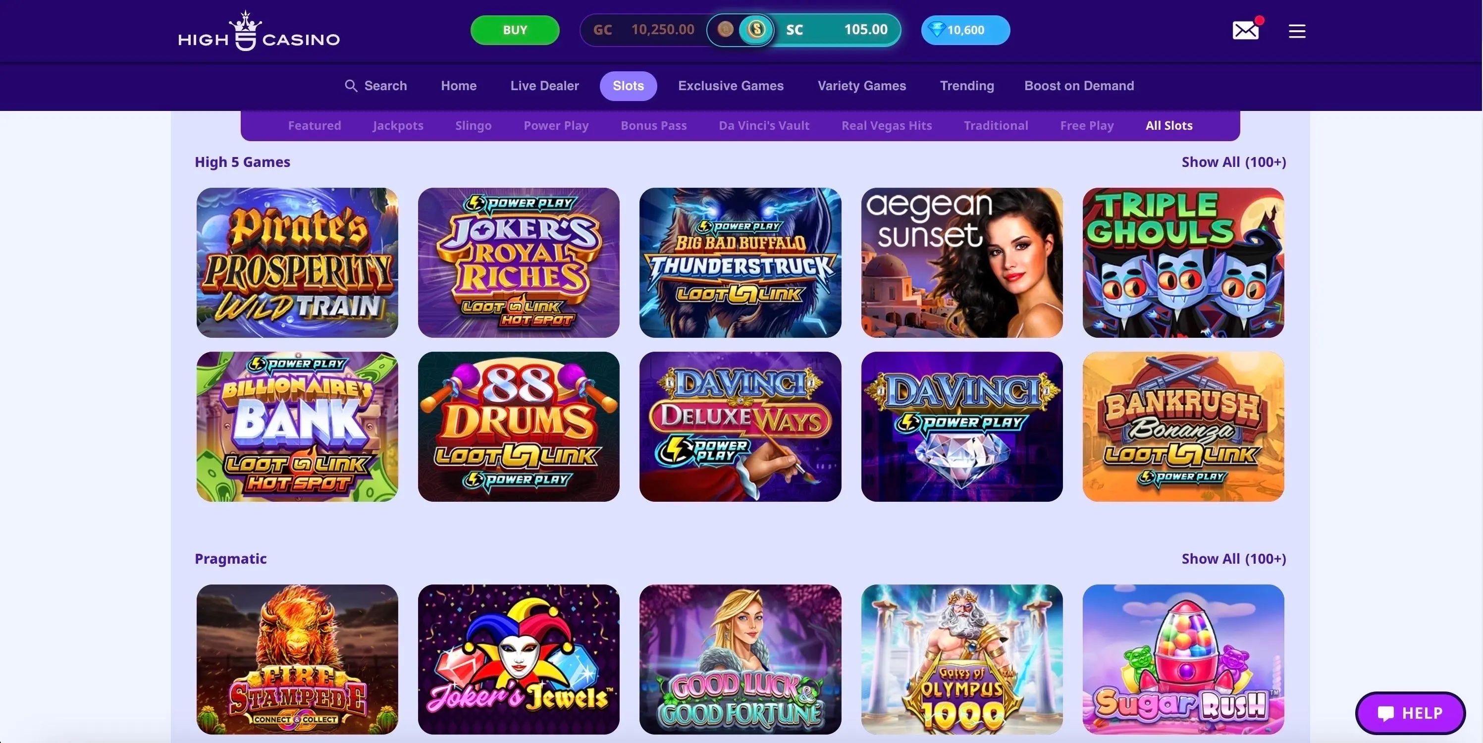 High 5 Casino Web