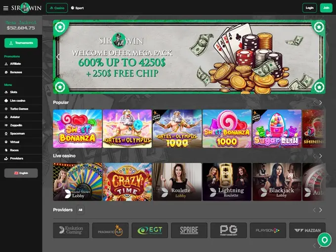 SirWin Casino Web