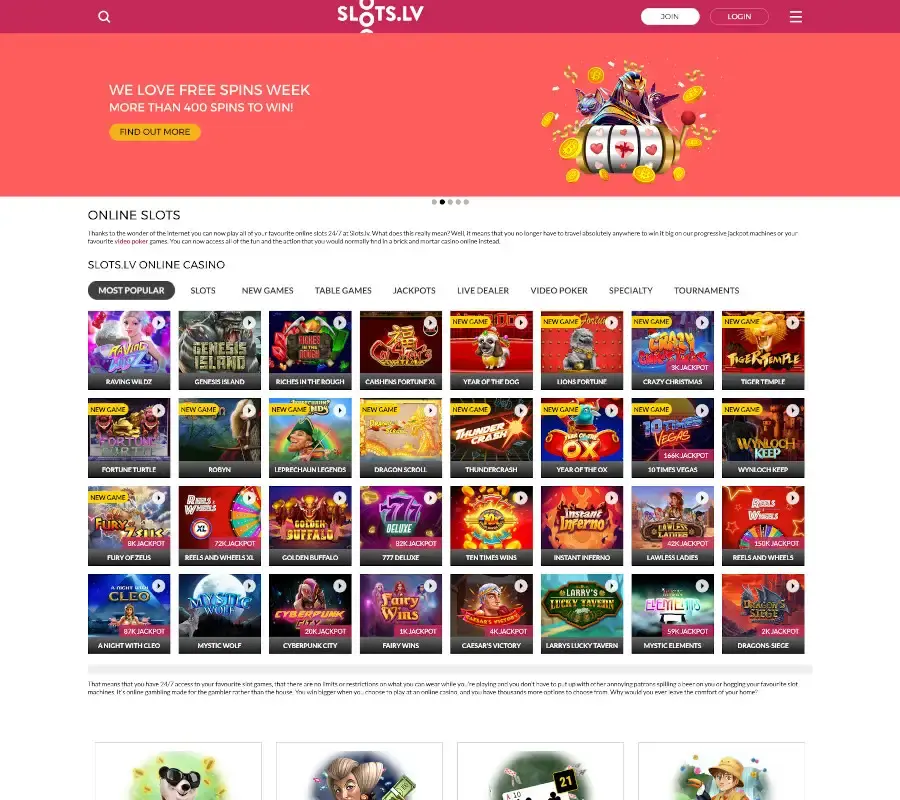 Slots.lv Casino WEB