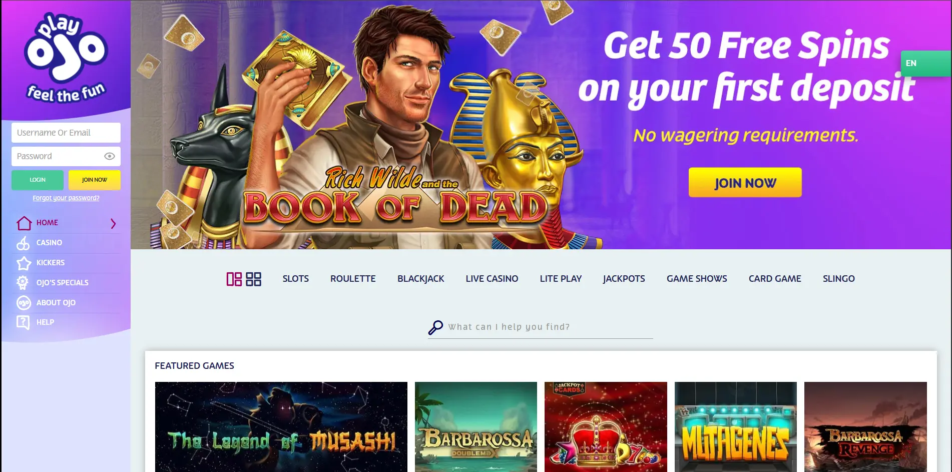 OJO Casino Web