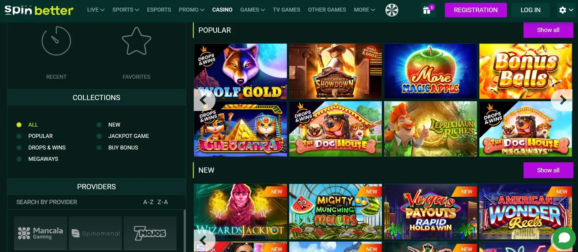 SpinBetter Casino Web