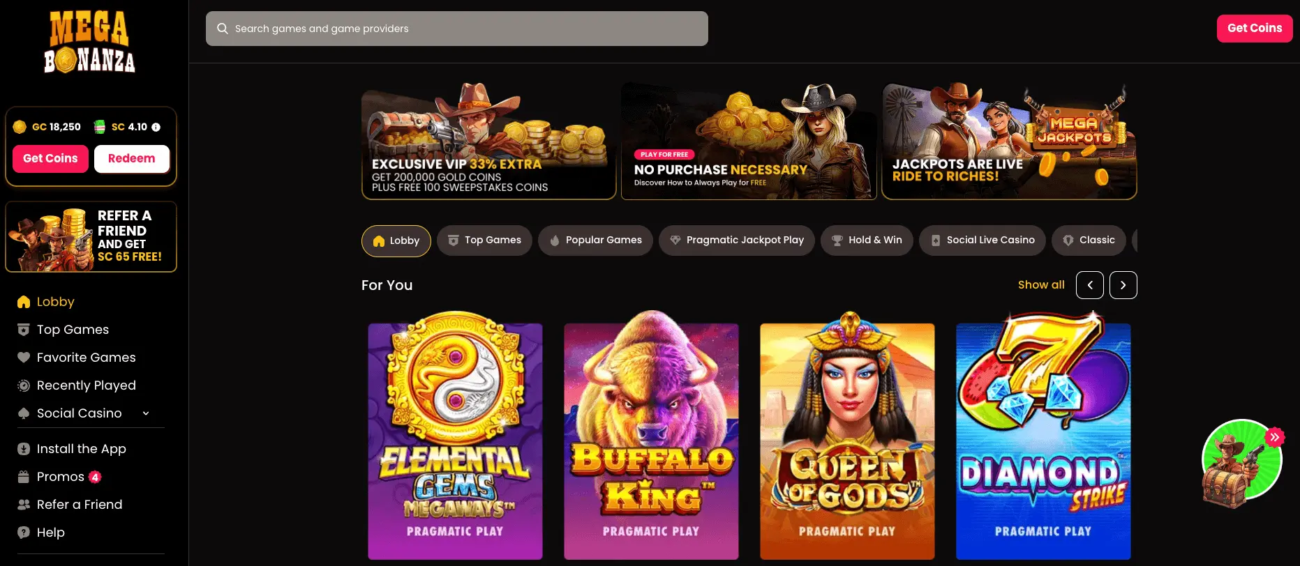 MegaBonanza Casino Web
