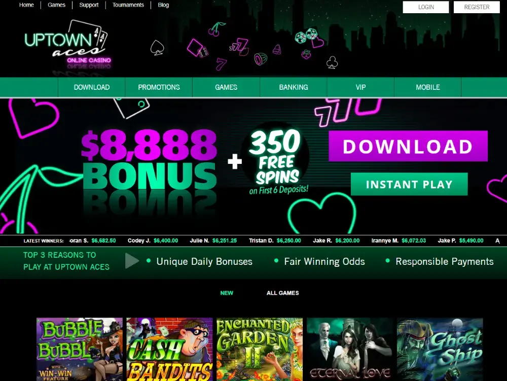 UptownAces.eu Casino Web