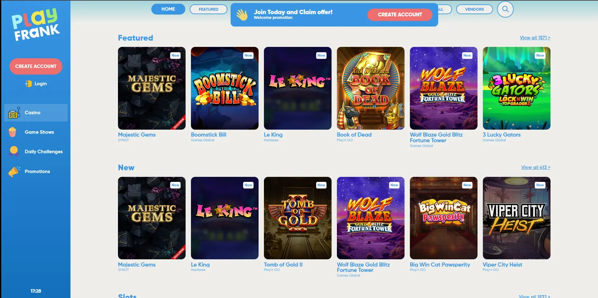 Play Frank Casino Web