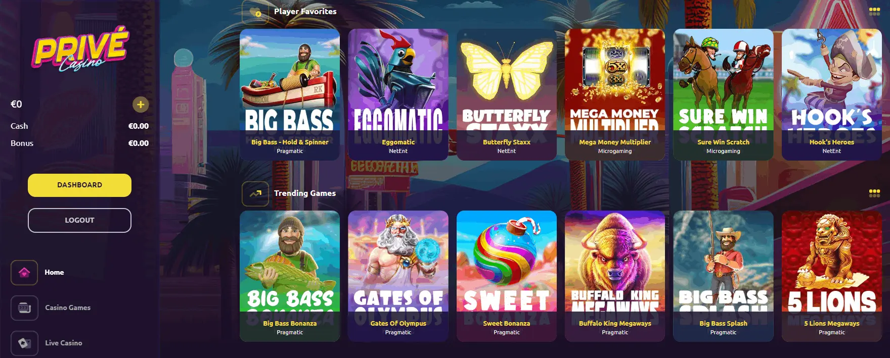 Prive Casino Web
