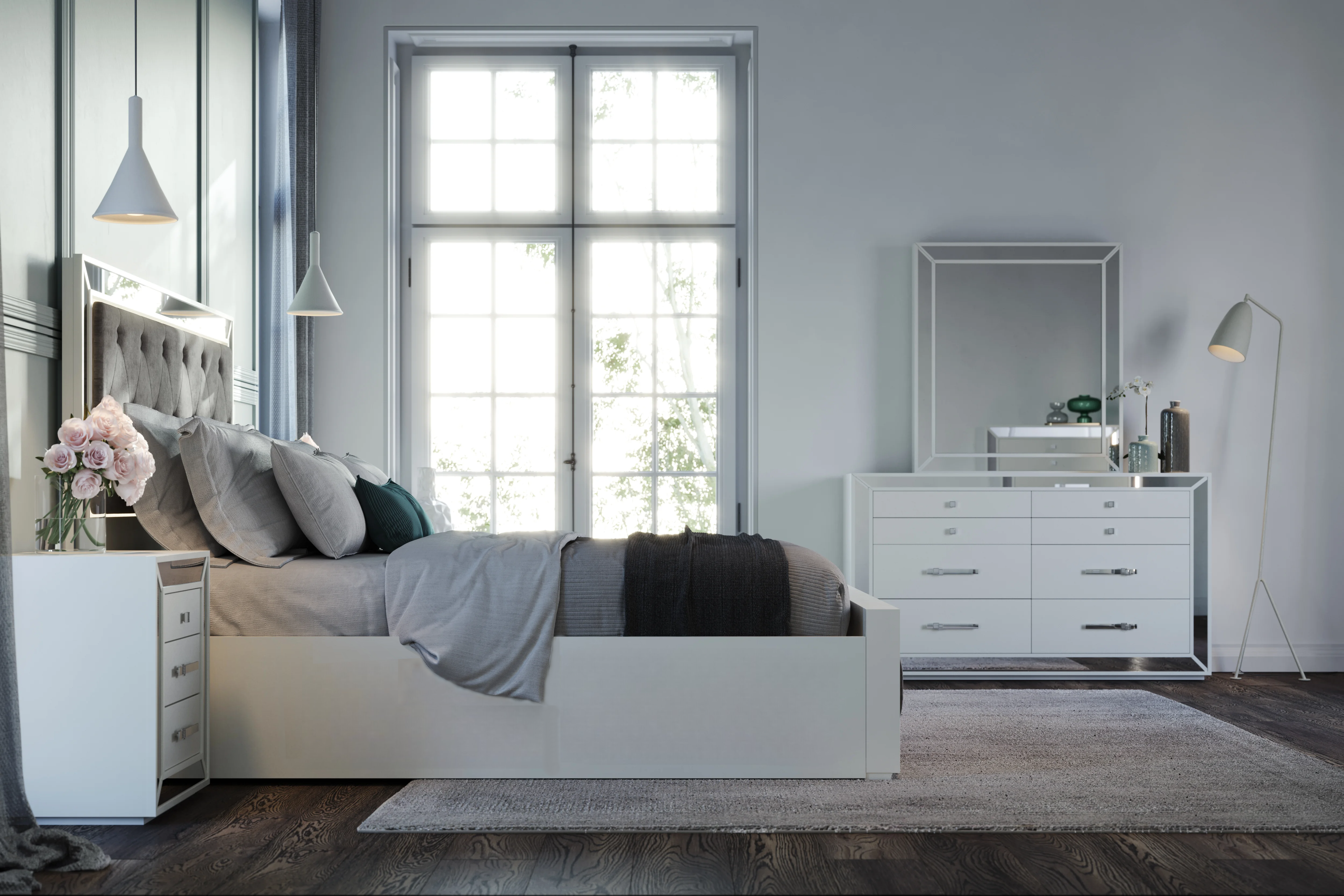 Amani Bed Frame with Gas-lift Storage White Beds n Dreams