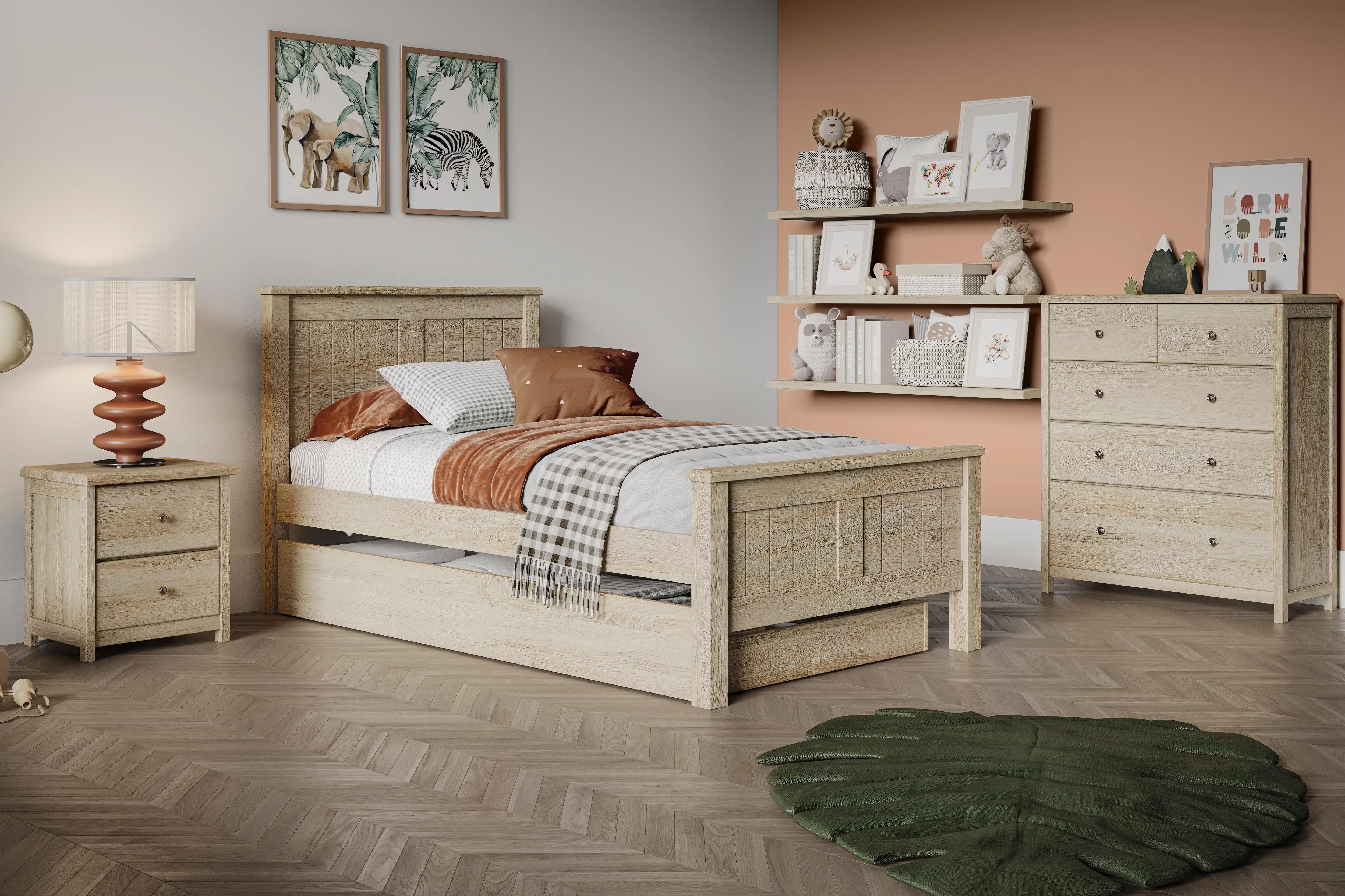 Jordan Bed - Oak - Beds N Dreams