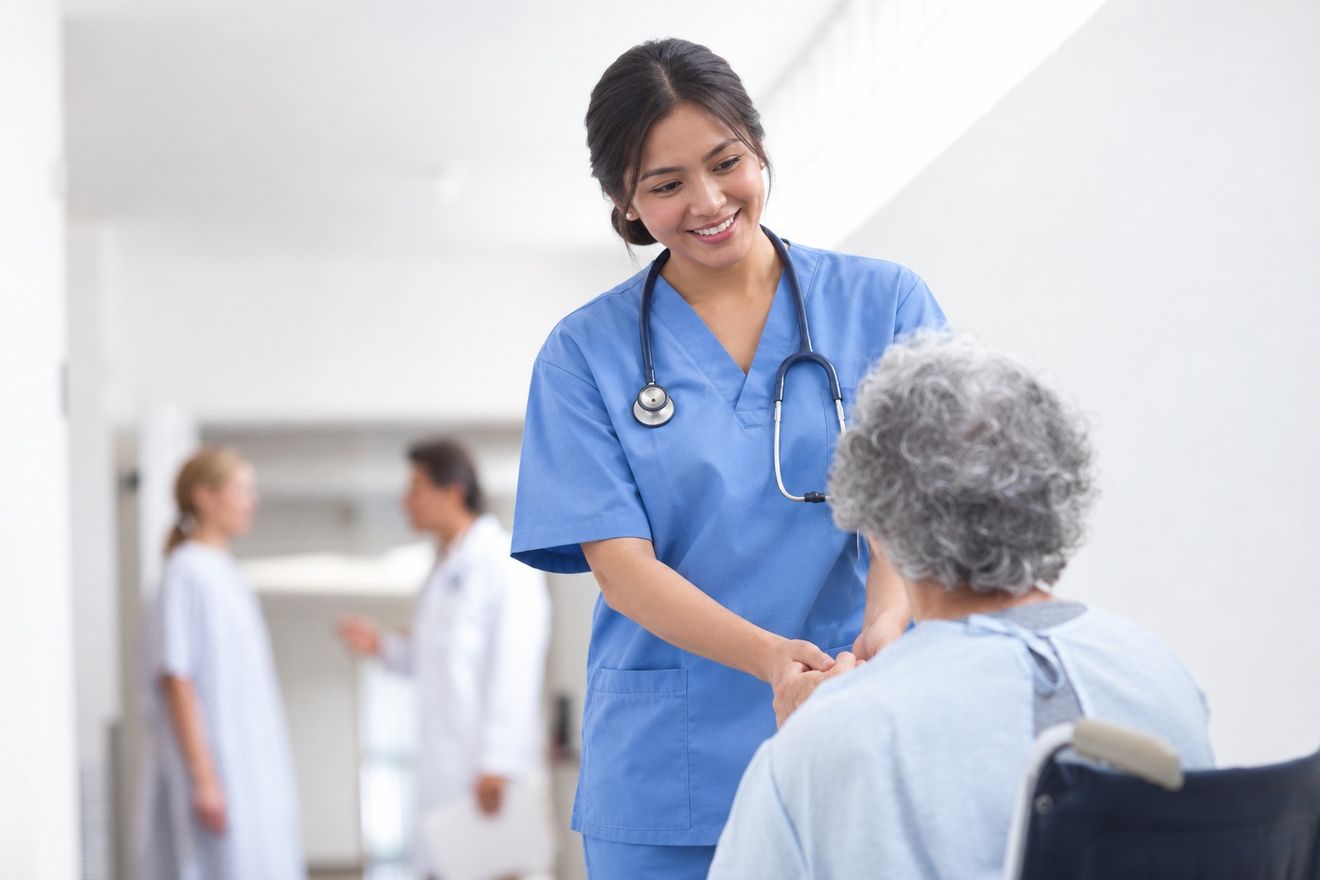 Nurse caring for a patient