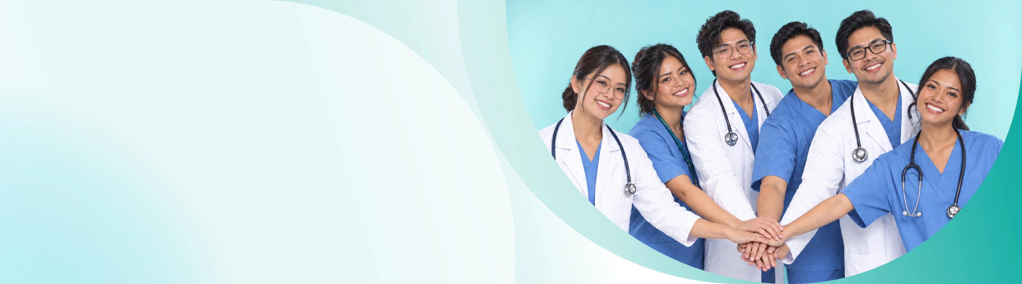 Hope Zarephath medical team with hands stacked together