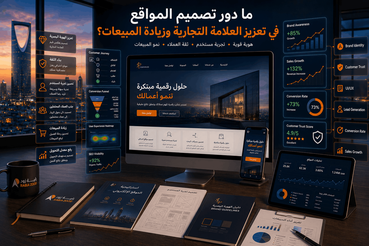 ما دور تصميم المواقع في تعزيز العلامة التجارية وزيادة المبيعات؟