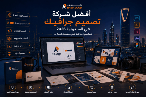 أفضل شركة تصميم جرافيك في السعودية 2026 | تصاميم احترافية تبني علامتك التجارية