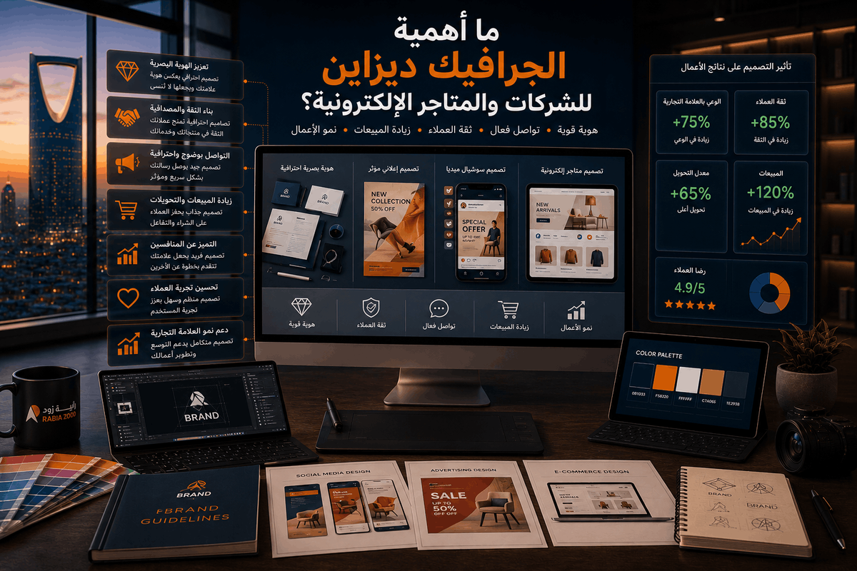 ما أهمية الجرافيك ديزاين للشركات والمتاجر الإلكترونية؟
