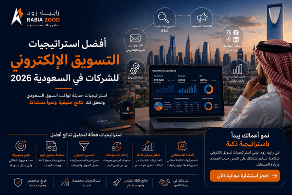 أفضل استراتيجيات التسويق الإلكتروني للشركات في السعودية 2026 | رابية زود