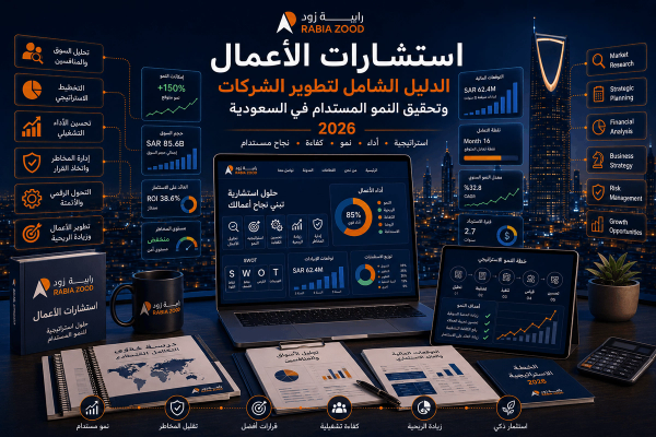  استشارات الأعمال: الدليل الشامل لتطوير الشركات وتحقيق النمو المستدام في السعودية 2026 | رابية زود