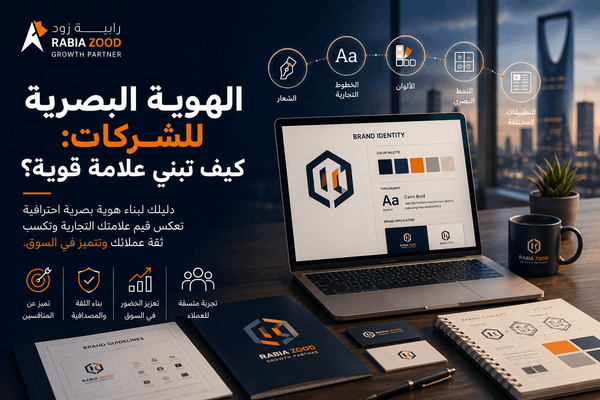 الهوية البصرية للشركات: كيف تبني علامة تجارية قوية؟ | رابية زود