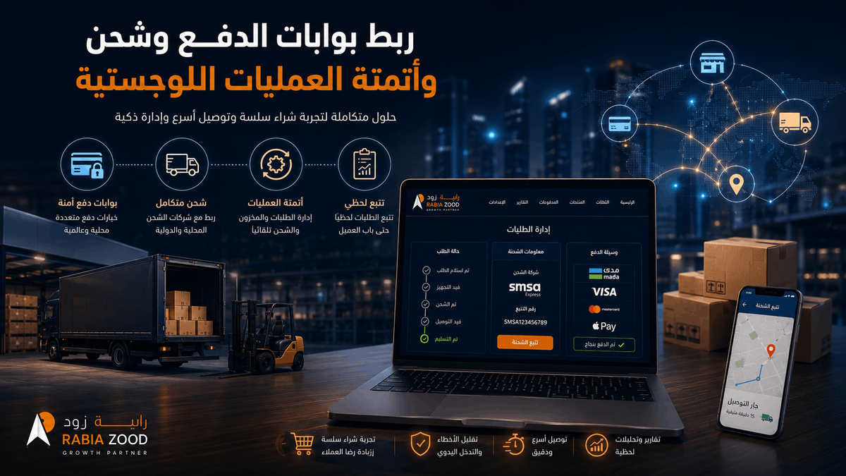 ربط بوابات الدفع وشحن وأتمتة العمليات اللوجستية