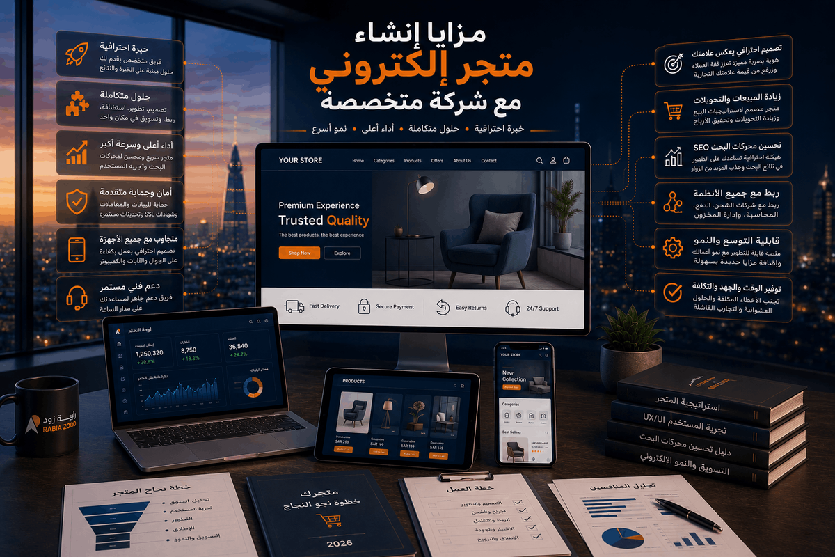 مزايا إنشاء متجر إلكتروني مع شركة متخصصة