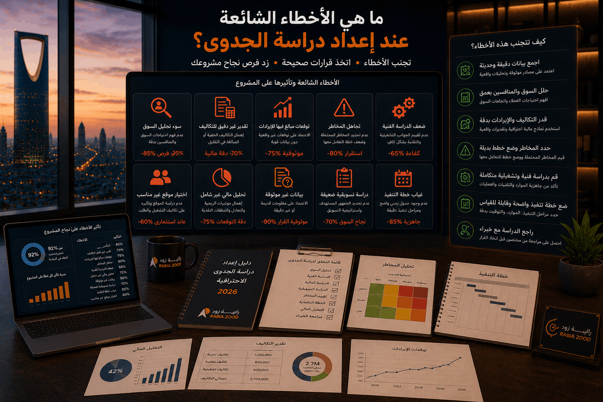 ما هي الأخطاء الشائعة عند إعداد دراسة الجدوى؟