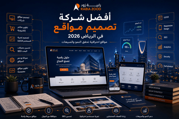 أفضل شركة تصميم مواقع في الرياض 2026 | تصميم مواقع احترافية مع رابية زود