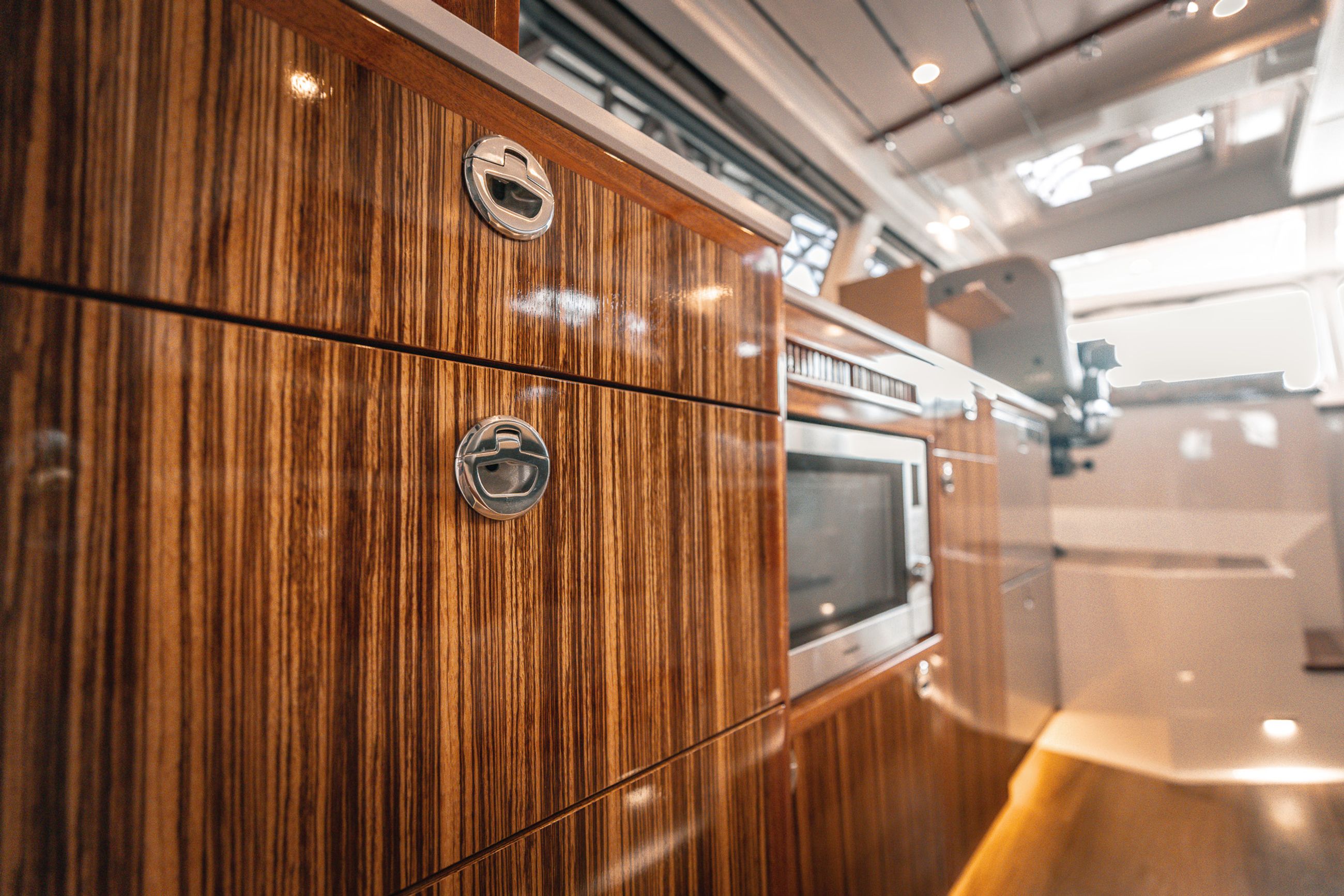 Wood work and carpentry aboard the Lindell 48' 