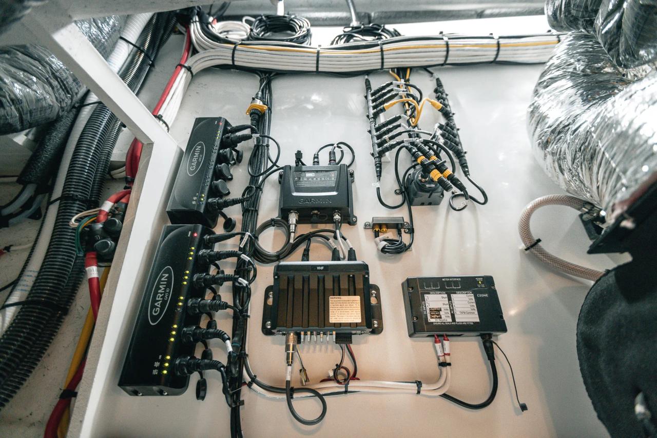 The inside of some of the wiring of a lindell