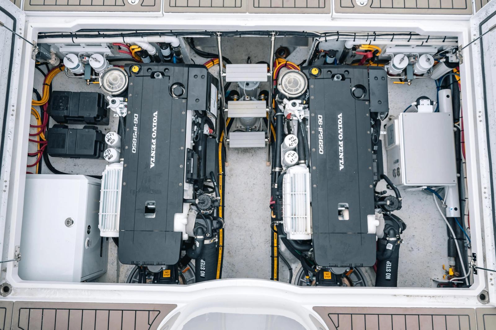 Engine Compartment on the Lindell 2024 46' Flybridge