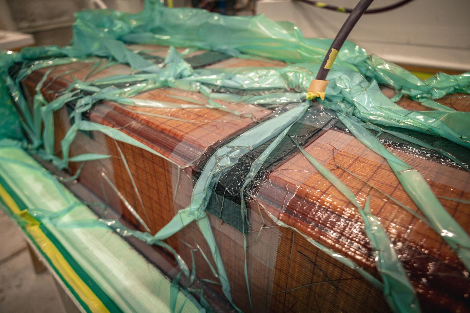 A photo of a lindell boat undergoing infusion