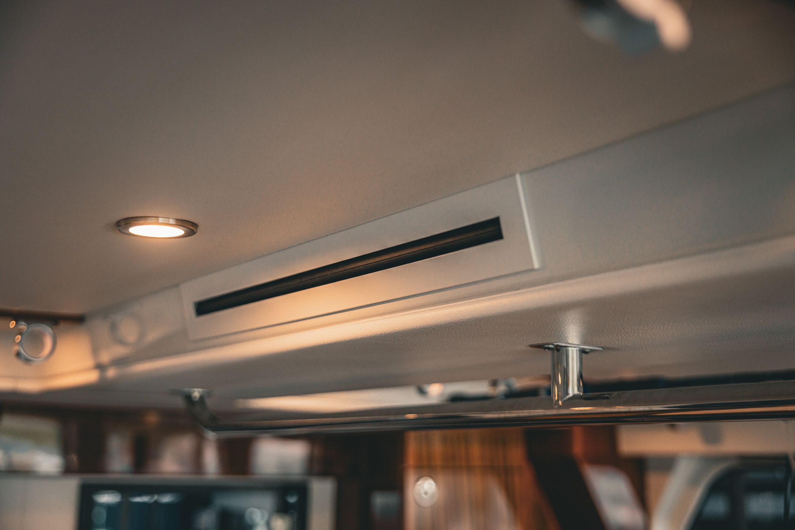 Photo of an air vent in the pilothouse of the Lindell 48
